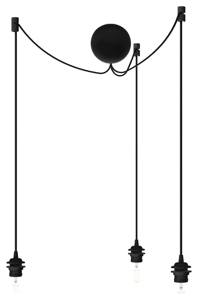 Suport de suspendare pentru abajururi Cannonball black cluster 3 Ø 12cm L 2,5 m - UMAGE