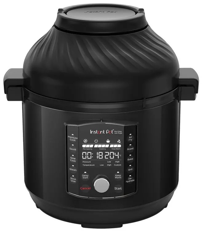 Instant Pot Pro Crisp + Air Fryer 140002701, 1500 W, 7.6 L, 11 programe, coș Air Fryer, afișaj LCD, negru