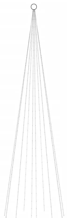 Brad de Craciun pe catarg, 310 LED-uri, alb rece, 300 cm Alb rece, 300 x 100 cm, Becuri LED in forma dreapta, 1