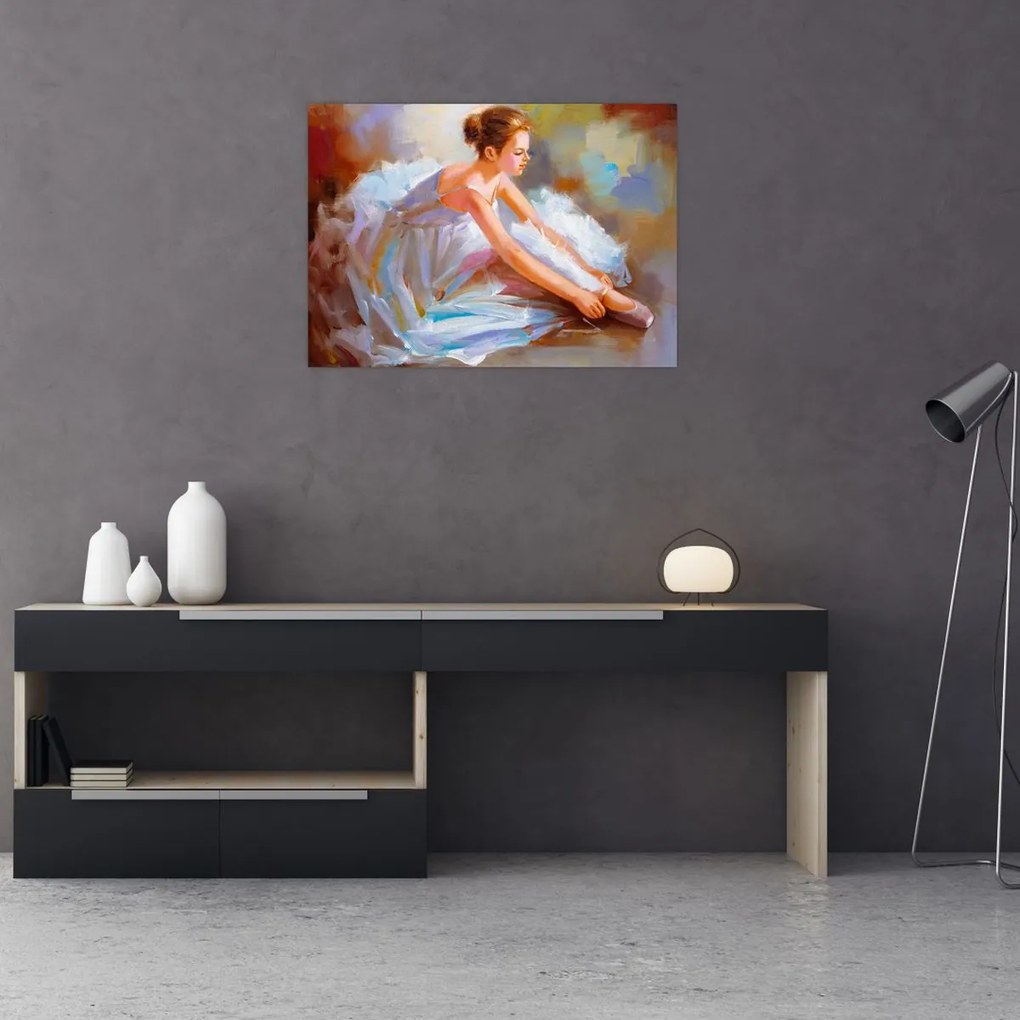 Tablou pe sticlă - Balerina (70x50 cm)