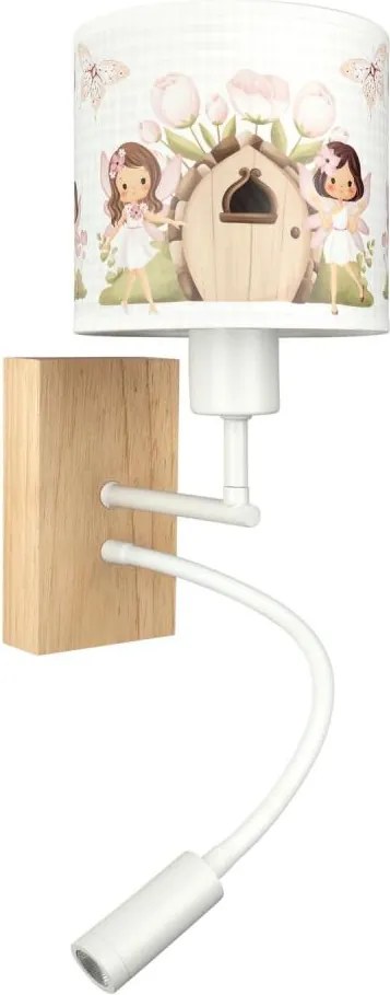 Brilagi - Lampă LED flexibilă BOBO WOOD 1xE27/25W/230V + LED/3W stejar/alb/roz/zâne