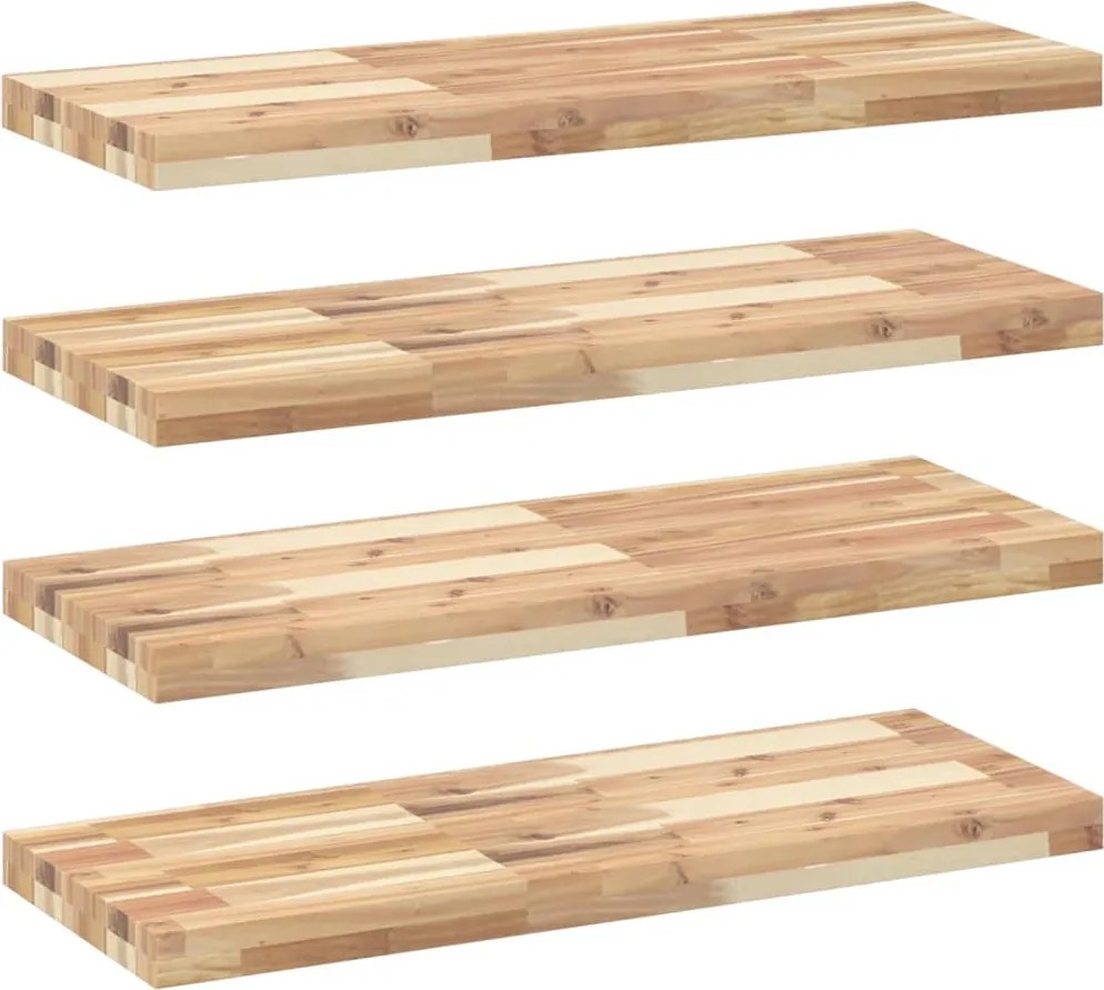 vidaXL Rafturi plutitoare 4 buc. 100x30x4cm lemn masiv acacia netratat