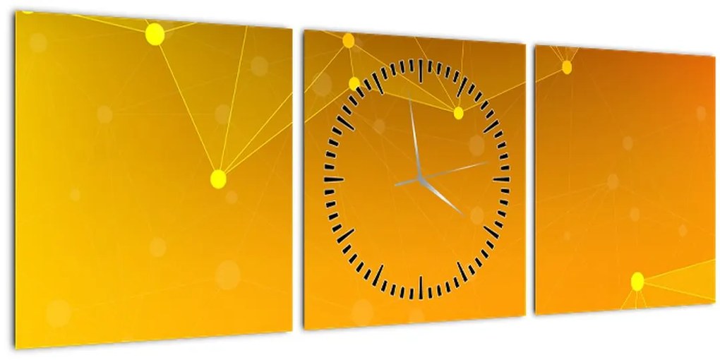 Tabloul abstract galben (cu ceas) (90x30 cm)