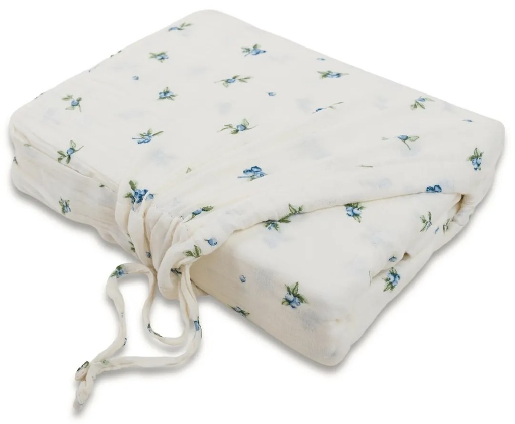 Lenjerie de pat din muselină Matex Afine, 140 x 200 cm, 70 x 90 cm