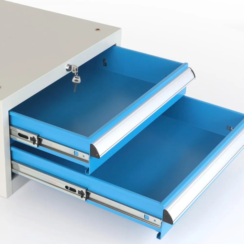 Masa atelier Solid MDF-21, 180 cm, 2 cutii suspendate, negru