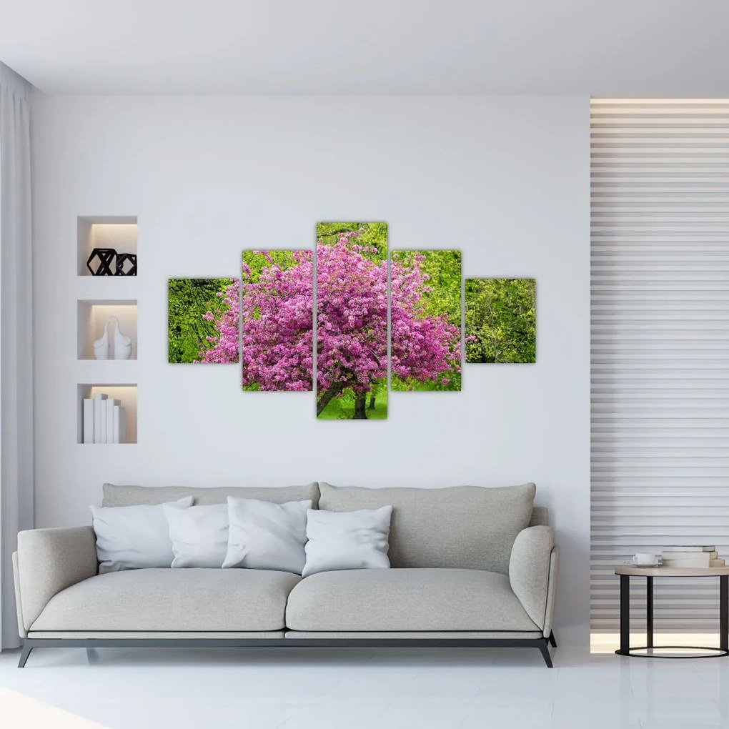 Tablou cu pom înflorit pe luncă (125x70 cm), în 40 de alte dimensiuni noi