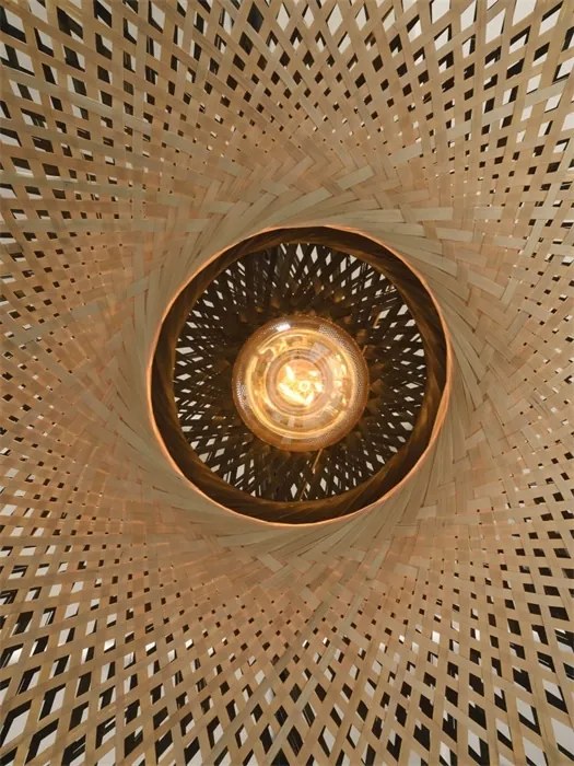 Lampadar din bambus KALIMANTAN orizontal S negru, 44cm