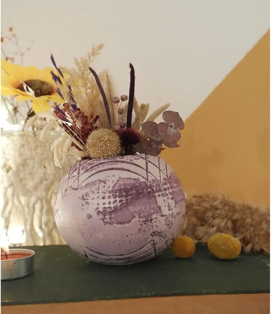 Ghiveci decorativ cu flori artificiale, homs seria A620,17x5.5x9 cm,30337