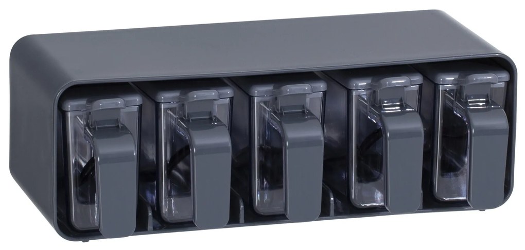 Set 5 cutii depozitare , UnicUtil, Versatile Durable, Antracit