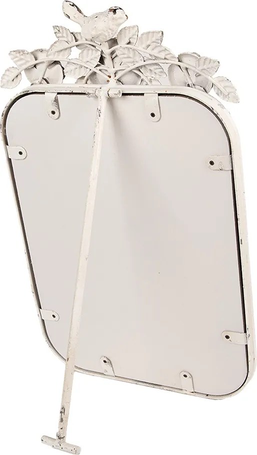 Oglinda alba, de masa, din metal, cu aspect vintage 27x5x45 cm