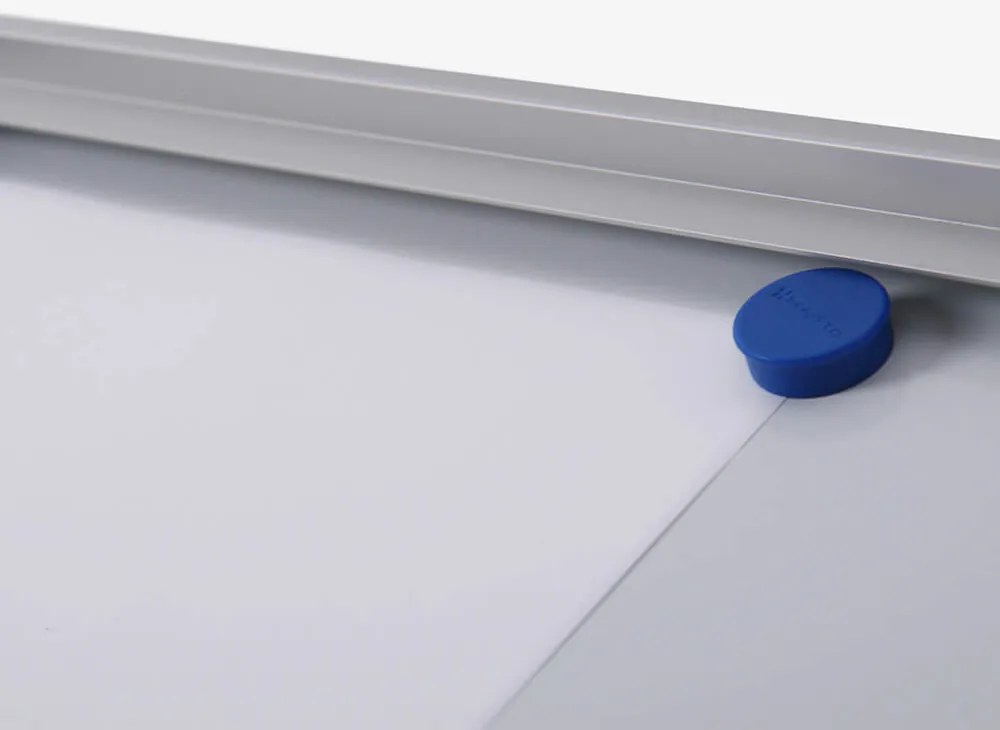 Vitrina informații interioare Economy 1 x A4 - spate din tablă, aluminiu