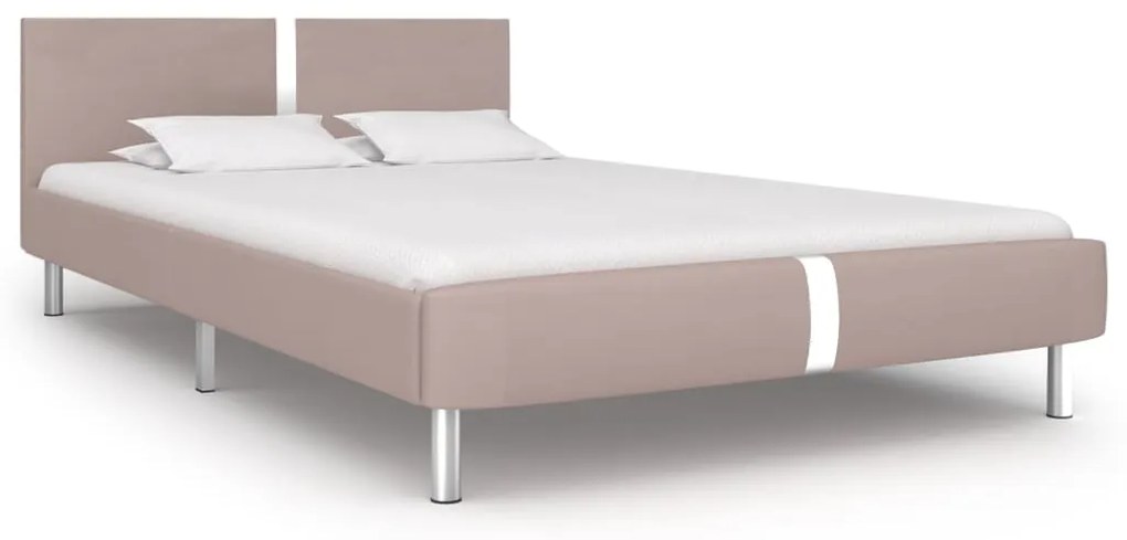 280842 vidaXL Cadru de pat, cappuccino, 120 x 200 cm, piele ecologică