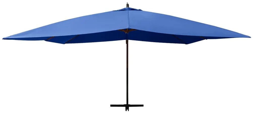 Umbrela suspendata cu stalp din lemn, albastru azur, 400x300 cm azure blue