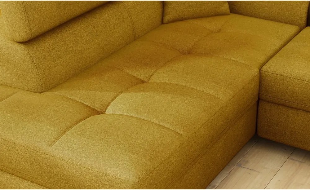 Colțar galben extensibil/cu spațiu de depozitare (cu colț pe partea stângă/în formă de ”L”) Anton – ELTAP