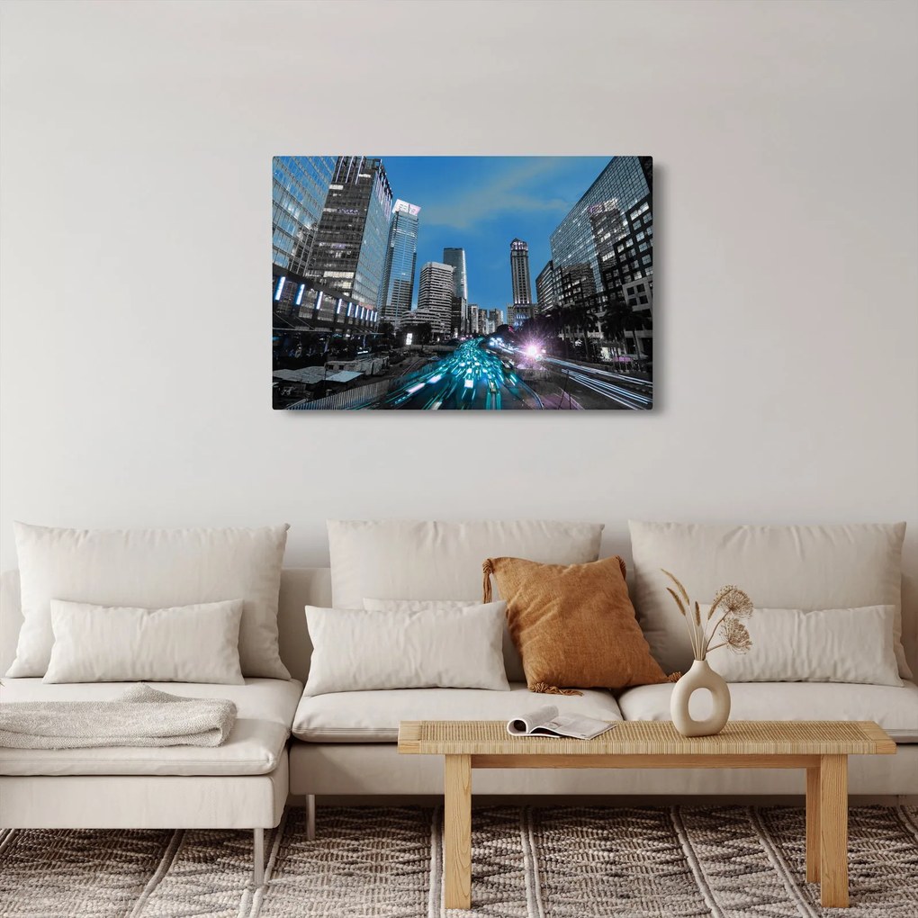 Tablou cu oraș nocturn (90x60 cm)