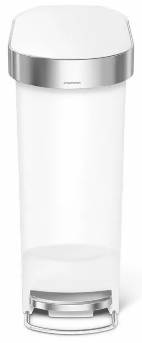 Coș cu pedale Slim 40 l, alb
