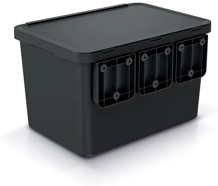Coș de gunoi, 4 x 10 l, negru