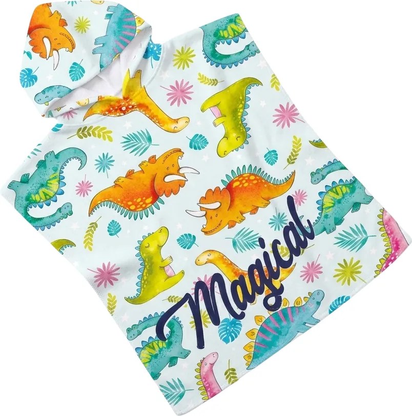 Poncho pentru copii HAPPY DINO colorat