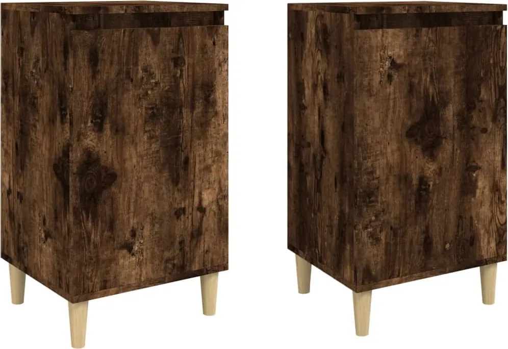 vidaXL Noptiere, 2 buc., stejar afumat, 40x35x70 cm, lemn prelucrat