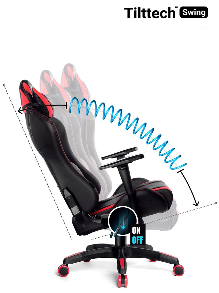 Scaun pentru copii Diablo X-Ray Kids Size: negru-roșu Diablochairs