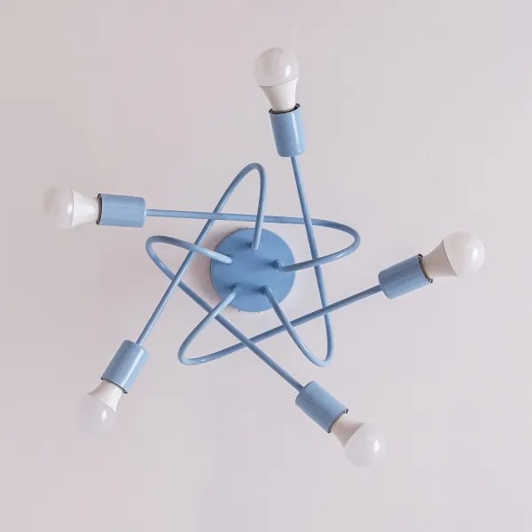 Lustră de tavan aplicată OXFORD 5xE27/15W/230V albastru