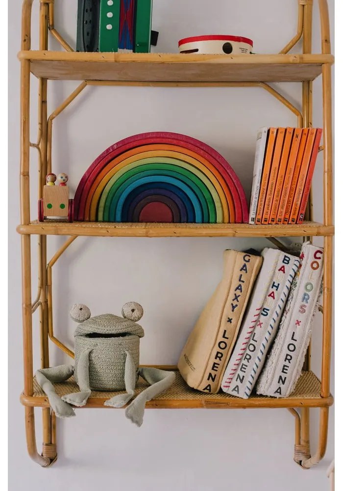 Coș de jucării pentru copii verde din material textil ø 15x15 cm Mini Fred the Frog – Lorena Canals