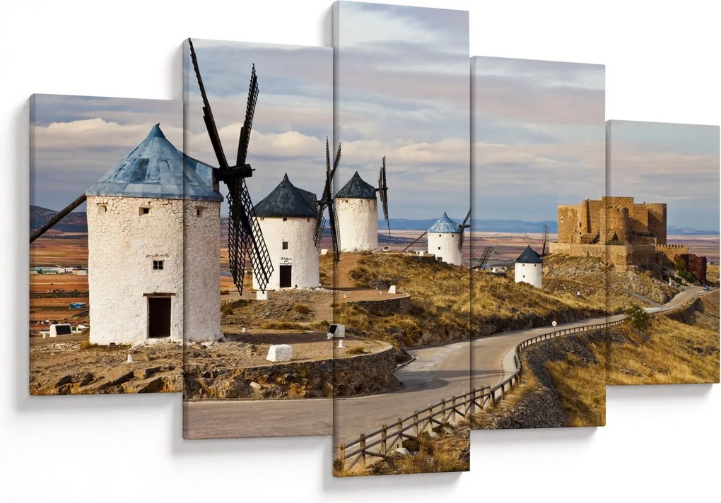 Tablou - Morile de vânt din Consuegra, Spania (150x105 cm)
