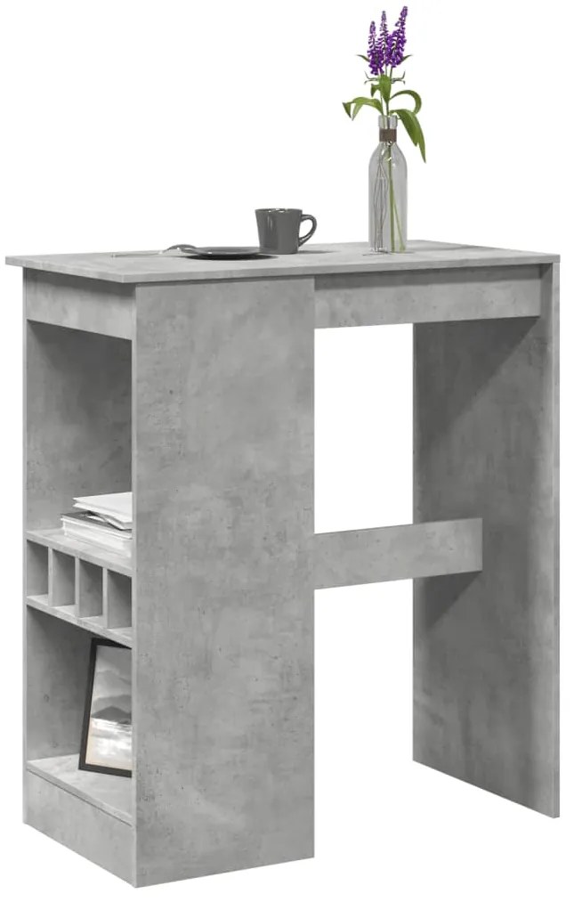 vidaXL Masă de bar cu raft gri beton 90x47,5x103,5 cm lemn prelucrat