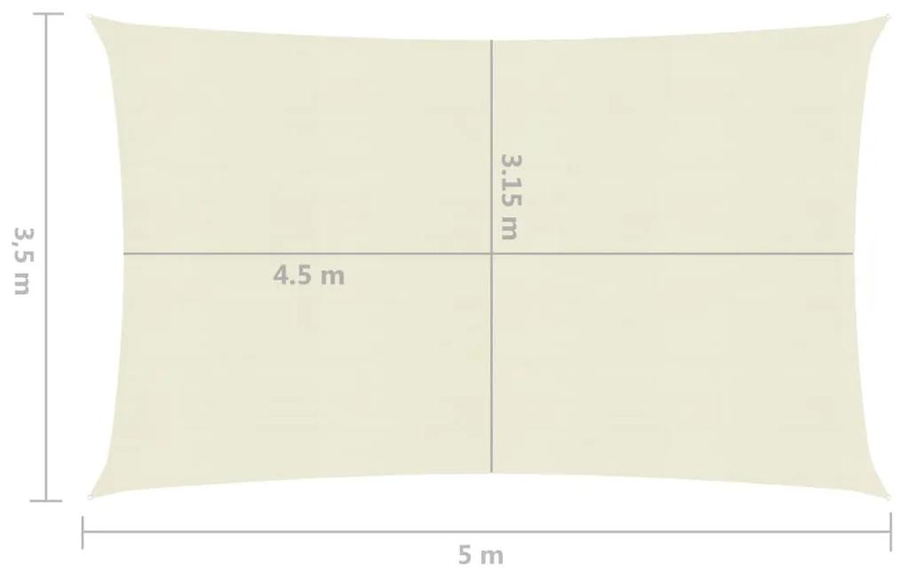 Panza parasolar, crem, 3,5x5 m, HDPE, 160 g m   Crem, 3.5 x 5 m