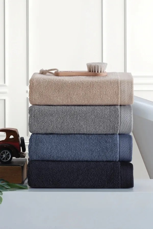 Halat pentru bărbați LORD + prosop + prosop de corp + cutie cadou XL Albastru închis / Navy