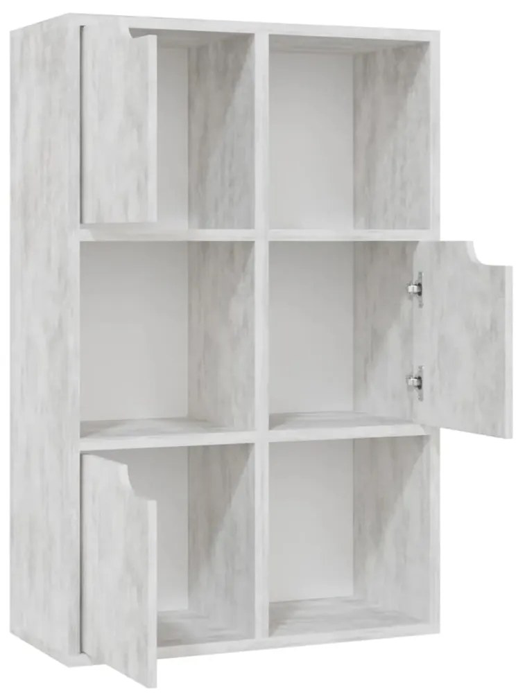 338161 vidaXL Bibliotecă, beton, 60x27,5x88 cm, lemn prelucrat