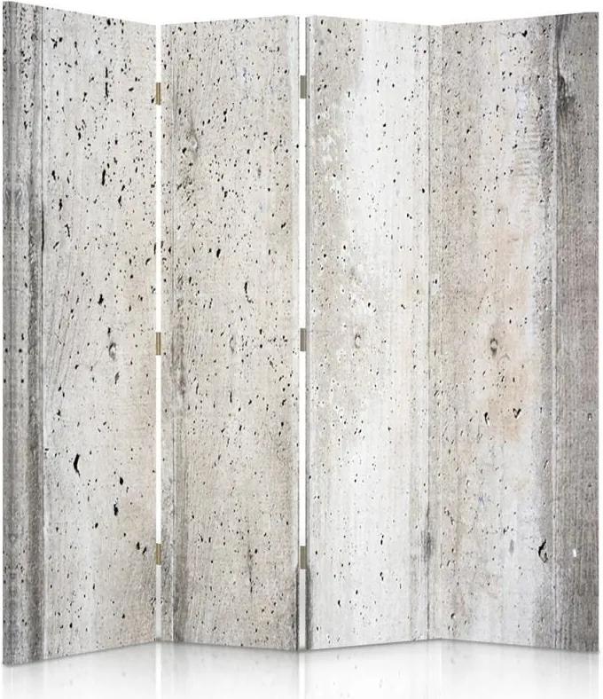 CARO Paravan - Concrete Wall 3 | cvadripartit | reversibil 145x150 cm