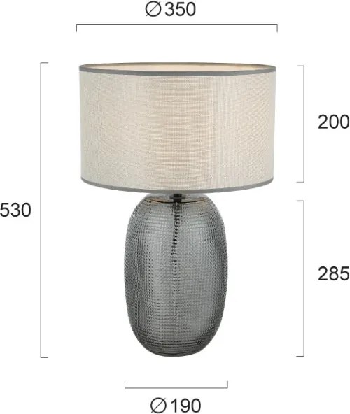 Lampă de masă JENIFER 1xE27/40W/230V gri/fumuriu
