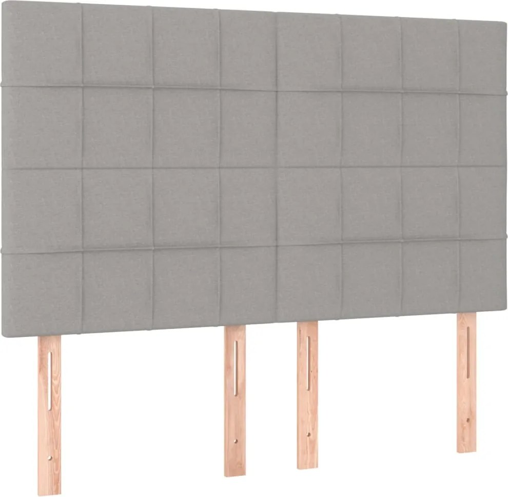 vidaXL Tăblie de pat gri deschis 144x5x118/128 cm, material textil