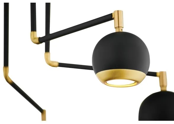 Lustră pe tijă Jupiter 1987 VILAR 6xGU10/10W/230V negru/auriu