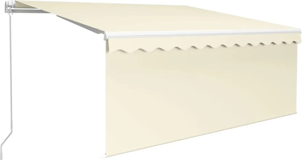 vidaXL Copertină retractabilă manual cu stor&LED, crem, 3,5x2,5 m