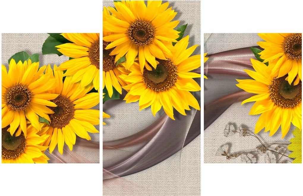 Tablou - Flori strălucitoare de floare soarelui (90x60 cm)