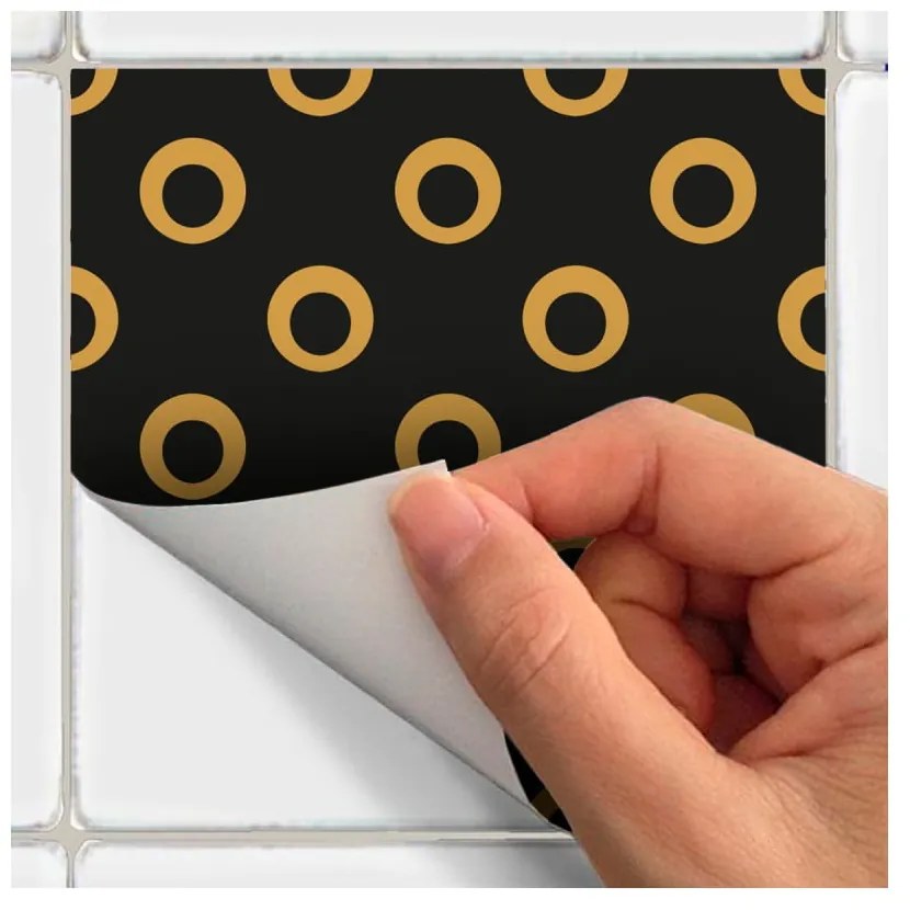 Set 15 autocolante de perete Ambiance Azulejos Tiles San Juan, 10 x 10 cm