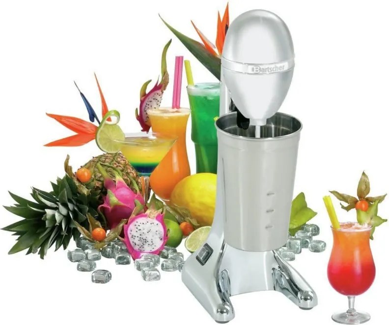 Mixer frappe pentru bar Bartscher 135100, 85 W, 700 ml, 2 viteze, cap rabatabil, argintiu/cromat