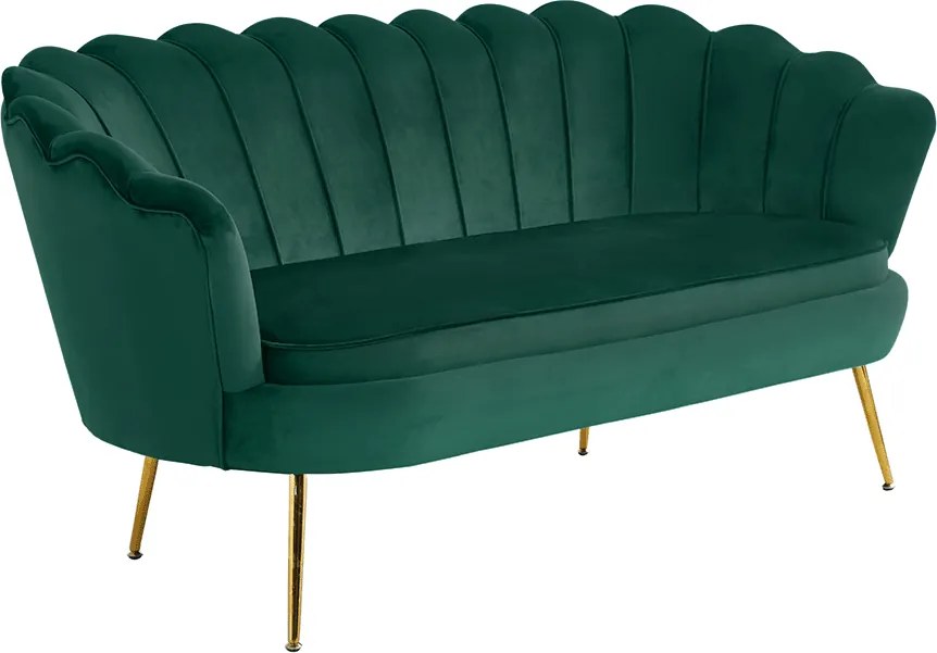 Canapea de lux, 2,5 locuri, smarald / auriu, Art-deco, NOBLIN