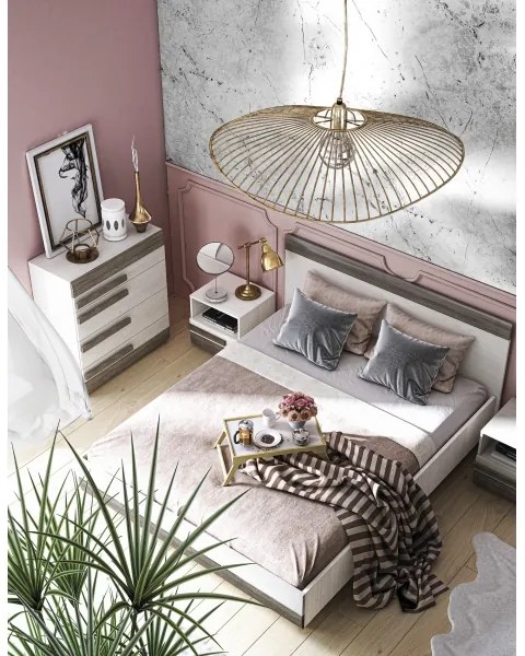 Comodă SARPA 96x86 cm alb/maro