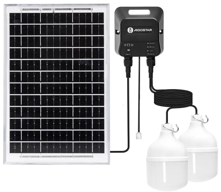 Lustră LED solară Aigostar 2xLED/35W/12V 6000 mAh 6500K d. 10 cm