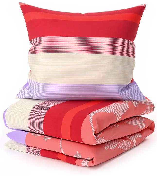 Lenjerie din bumbac Renforce IMARA rosie Dimensiune lenjerie de pat: 2 buc 80 x 80 cm | 200 x 220 cm