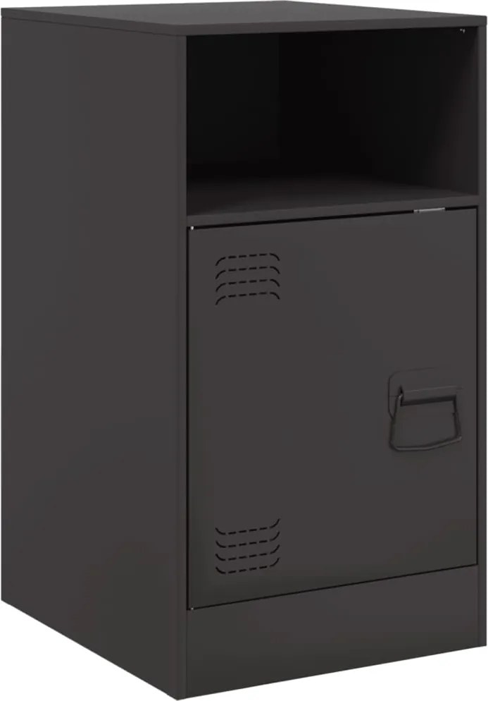 vidaXL Noptieră, negru, 34,5x39x62 cm, oțel