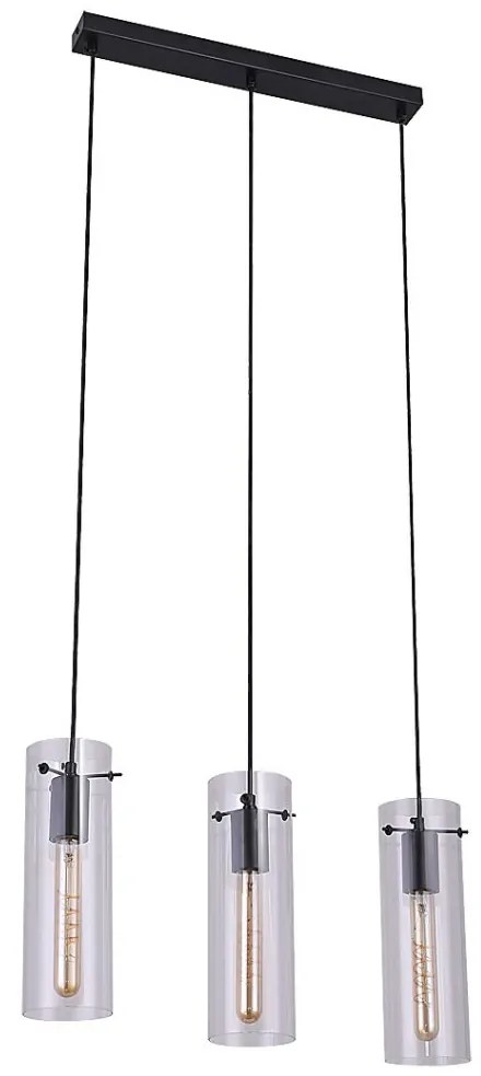 Lustra cu 3 pendule design modern Acantha negru