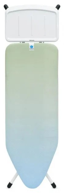 Masa de calcat Brabantia C 1008895, 124x45 cm, 7 pozitii de reglare, Suport generator de abur, Verde/Albastru