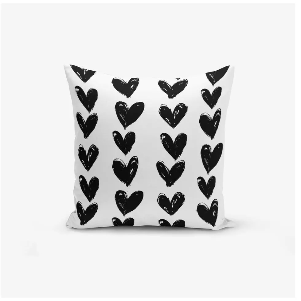 Set 3 fețe de pernă Minimalist Cushion Covers BW With Hint Of Gold, 45 x 45 cm