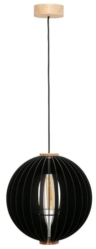 Pendul din lemn design modern ORB negru 51,5cm