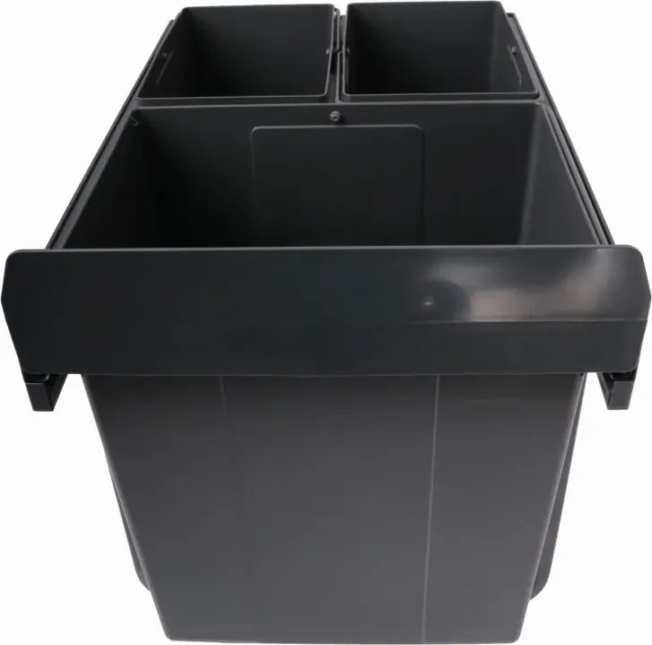 Cos gunoi incorporabil GTV Practi Eco, colectare selectiva, pentru corp de 400 mm, gri antracit, 2 x 10 l + 1 x 20 l Gri antracit, Plastic, L:364 mm;