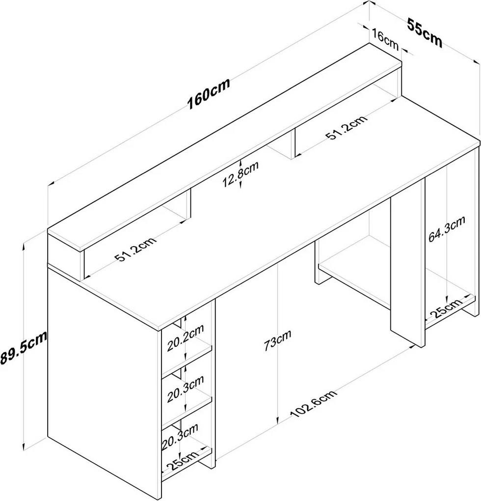 Birou Hamin Walnut și Anthracite
